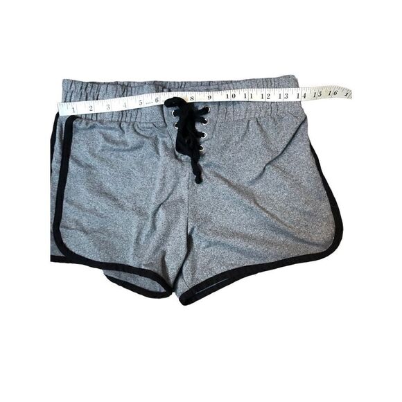 Rue 21 gray athletic running shorts with black trim and elastic waistband and cr - Picture 4 of 7